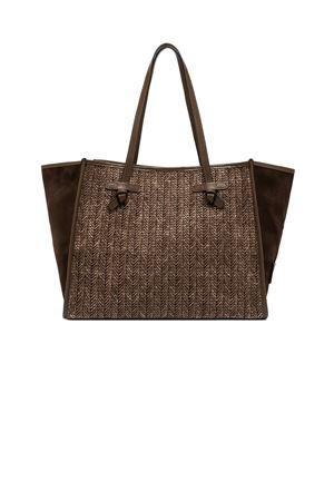 Shopping Marcella in paglia spigata marrone GIANNI CHIARINI | BS12360COMMMDN13840